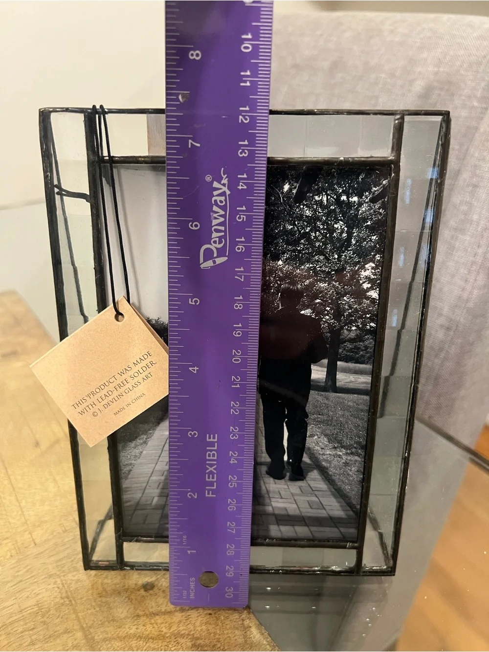 handcrafted vintage-style soldered glass picture frame by J. Devlin Glass Art